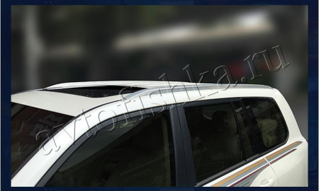 Toyota Land Cruiser Prado 150 (10-) рейлинги на крышу продольные серебристые, дизайн Lexus GX460