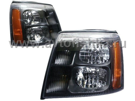 Cadillac Escalade (02-06) фары передние черные, комплект 2 шт.