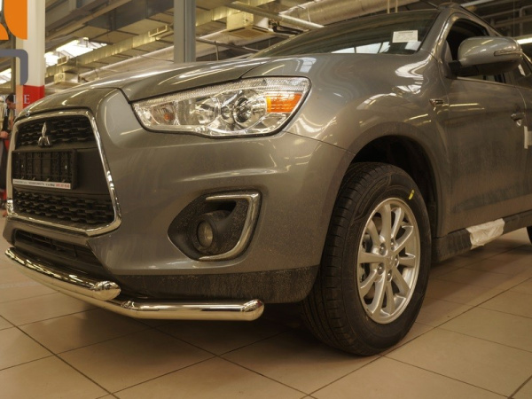 Mitsubishi ASX (13–) Защита переднего бампера двойная d 60/60 мм, нерж.