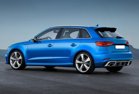 Черный диффузор RS3 для Audi A3 S-line 2017-2020