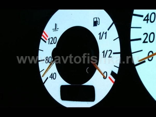 Mercedes W210 E class 1999-2003 светящиеся шкалы приборов - накладки на циферблаты панели приборов, дизайн № 2