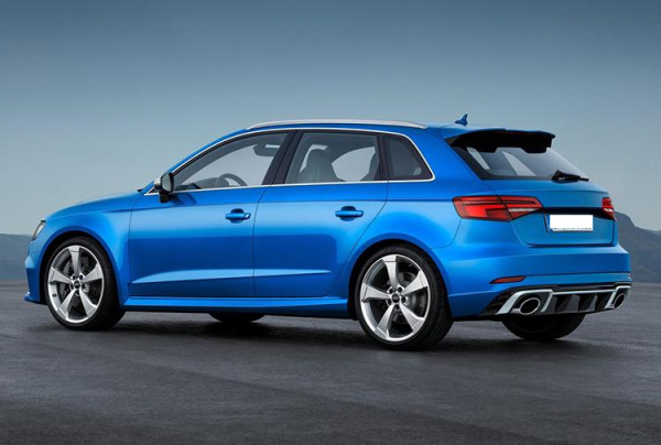 Черный диффузор RS3 для Audi A3 S-line 2017-2020