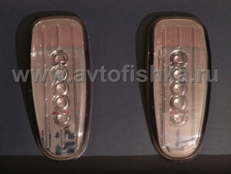 Mercedes E W210 (95-99) повторители поворотов светодиодные тонированные, на передние крылья, комплект 2 шт.