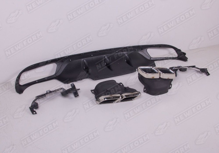 Mercedes-Benz E-Klasse W213 2016 - 2020 Диффузор заднего бампера с хром насадками 6.3 AMG