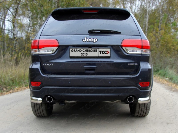 Jeep Grand Cherokee (13–) Защита задняя (уголки овальные) 75х42 мм