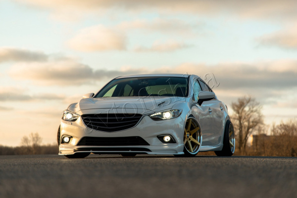 Mazda 6 (13 – 18) сплиттер под клыки переднего бампера Lite Style