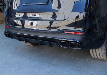 Mercedes-Benz GLE-Klasse V167 2018 - 2023 Диффузор заднего бампера с насадками на глушитель 6.3 AMG черный