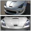 Toyota Celica 2000-2005 фары передние линзовые черные, со светящимися ободками LED