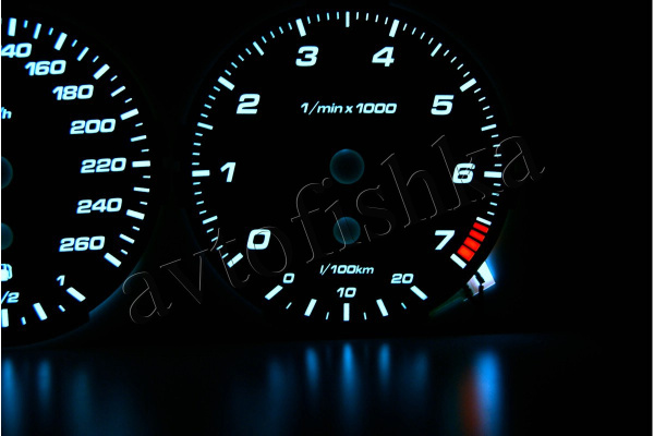 BMW E90 светодиодные шкалы (циферблаты) на панель приборов - дизайн 1