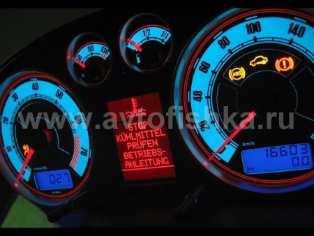 Volkswagen Passat B5 (type 3BG) (00-05) светящиеся шкалы приборов - накладки на циферблаты панели приборов, дизайн № 2