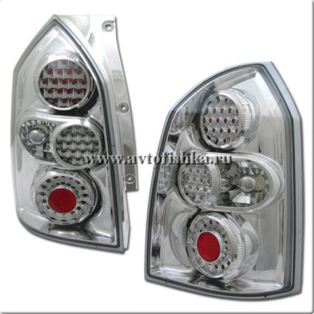 Hyundai Tucson (04-) фонари задние хромированные, дизайн под светодиоды, комплект 2 шт.