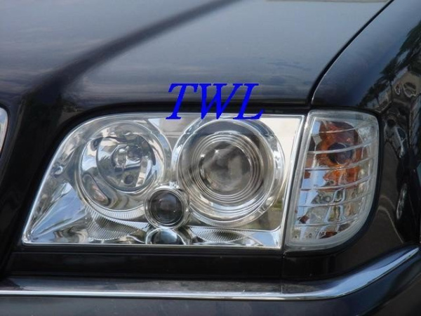 Mercedes S W140 (92-99) фары передние линзовые хромированные, комплект 2 шт.