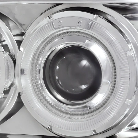 Jeep Grand Cherokee (93-98) передние фары хром тюнинг с светящими ободками (ангельские глазки)