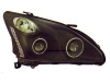 Lexus RX330, RX350 (2003-2008) фары передние линзовые черные, со светящимися ободками и светодиодной подсветкой, комплект 2 шт.