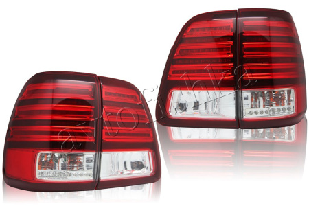 Lexus LX470 (1998-2007) фонари задние светодиодные красно-хромированные, комплект лев.+прав.