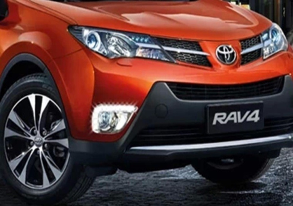 Toyota RAV4 (13–) Штатные светодиодные дневные ходовые огни (ДХО), комлект.