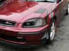 Honda Civic, Ferio EK (96-98) фары передние черные с белыми рефлекторами, линзовые с DRL