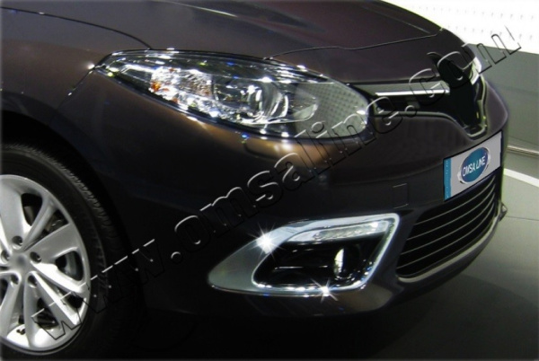 Renault Fluence (13–15) Окантовка на противотуманные фонари, нерж., 2 части 13-