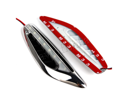 Универсальные желтые светодиодные повторители поворотов на крылья, комплект 2 шт.