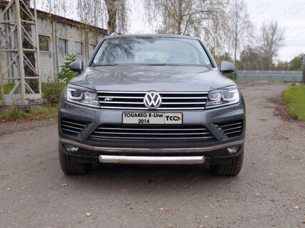 Volkswagen Touareg (14–) Защита передняя нижняя (овальная) 75х42 мм (R-Line)