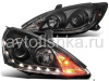 Toyota Camry 30 (02-06) UAE, Europe, USA фары передние линзовые черные с подсветкой DRL, комплект 2 шт.
