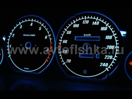 Audi 100 C4; C3 (88-94) светящиеся шкалы приборов - накладки на циферблаты панели приборов, дизайн № 1