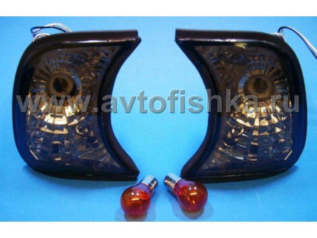 BMW 5 E34 (88-95) угловые поворотники прозрачные тонированные, комплект 2 шт.