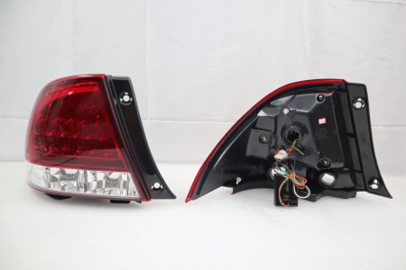 Toyota Altezza, Lexus IS200 XE10 (98-05) фонари задние красно-хромированные светодиодные.