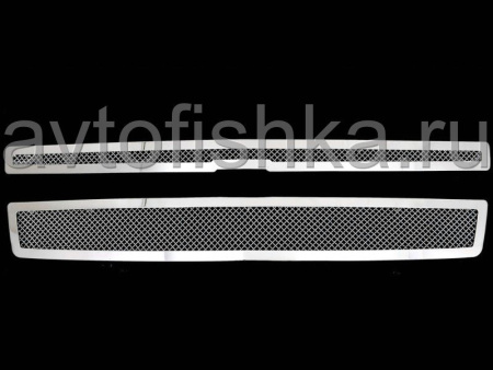 Chevrolet Tahoe (07-) накладка на решетку радиатора в стиле Bentley из нержавеющей стали, комплект 2 шт.