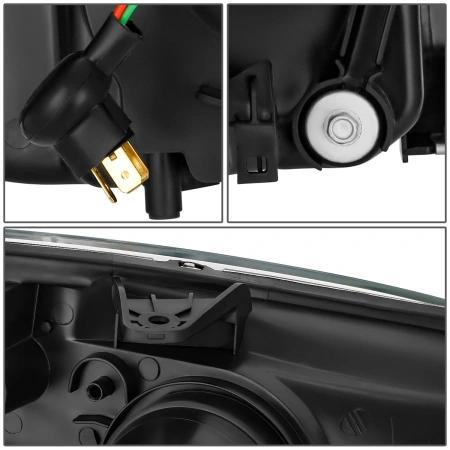 Honda Civic (01-03) 2, 4 дв. фары передние линзовые хромированные, со светящимися ободками, комплект 2 шт.