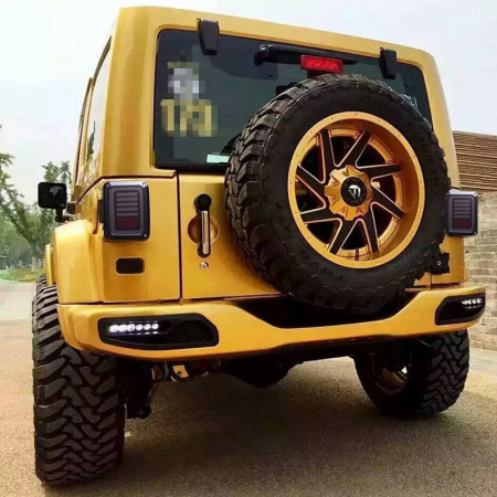 Jeep Wrangler (97-) фонари задние светодиодные черные, дизайн 2, комплект 2 шт.