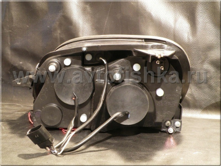 Mercedes SLK R170 (98-04) фары передние линзовые черные, со светящимися ободками, комплект 2 шт.