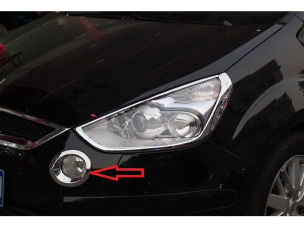Ford S-Max (06-) хромированные накладки на противотуманные фары, пластик, комплект 2 шт.