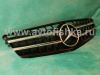 Mercedes C-class W204 (08-) седан решетка радиатора черная со звездой, дизайн AMG, 2 ламели.