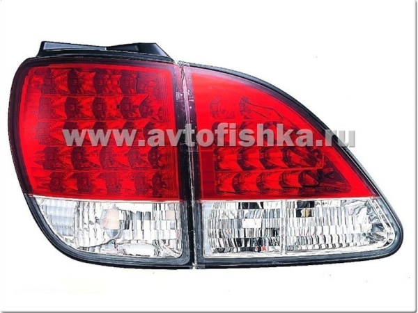 Lexus RX300 (97-03) задние фонари светодиодные красно-хромированные, комплект 2 шт.