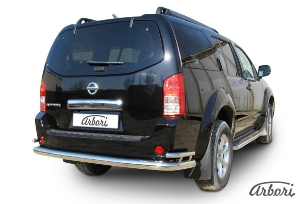 Защита Заднего бампера Arbori d76+d42 двойная NISSAN PATHFINDER 2010-2014