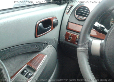 Chevrolet Lacetti 2002-2014 декоративные накладки (отделка салона) под дерево, карбон, алюминий