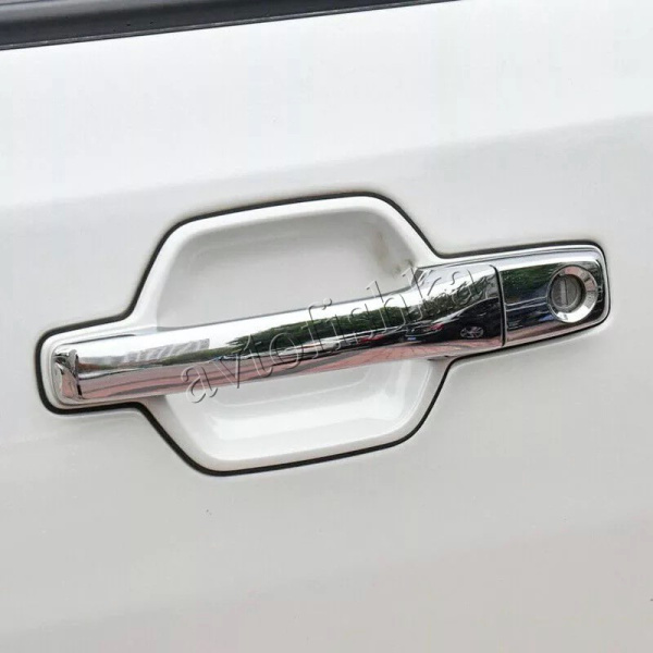 Mitsubishi Pajero 4 (2006-) накладки на ручки дверей хромированные, пластик, комплект 4 шт.