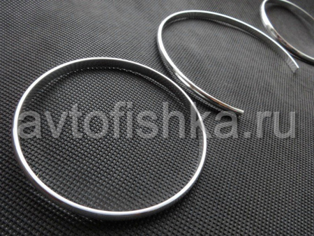 Mercedes W210 E class (95-02), W202 декоративные кольца шкал комбинации приборов, полированный алюминий.