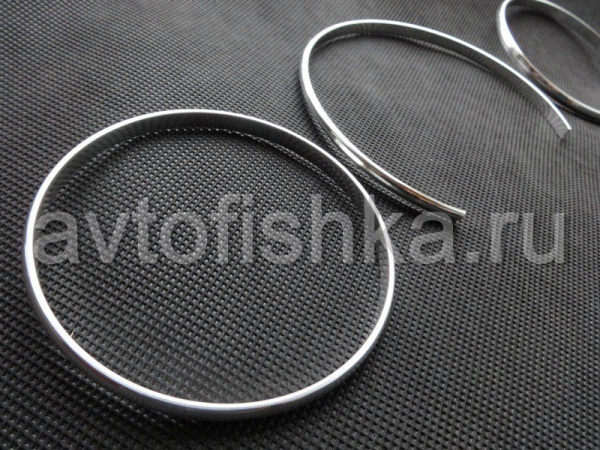 Mercedes W210 E class (95-02), W202 декоративные кольца шкал комбинации приборов, полированный алюминий.