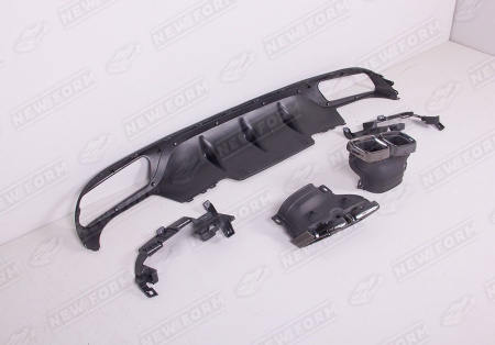 Mercedes-Benz E-Klasse W213 2016 - 2020 Диффузор заднего бампера с нчерными асадками 6.3 AMG