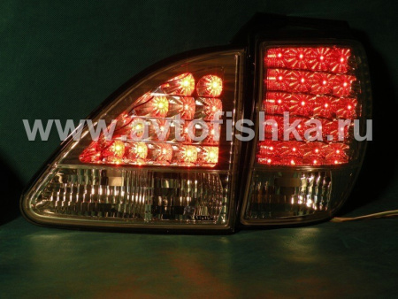 Lexus RX300 (97-03) фонари задние светодиодные хромированные, комплект 2 шт.