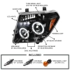 Nissan Pathfinder III, Navara (05-10) фары передние линзовые черные, со светящимися ободками, комплект 2 шт.