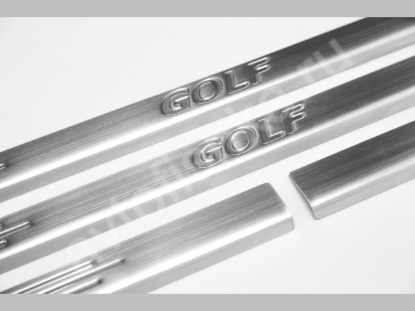 Volkswagen Golf Plus 5 (2004-) накладки на пороги из нержавеющей стали, 4 шт.