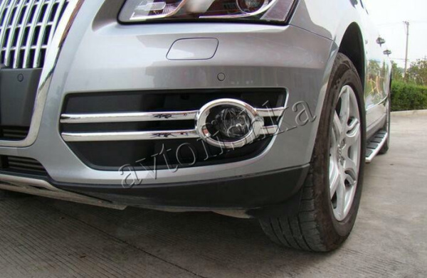 Audi Q5 (08–12) Окантовка противотуманок, пластик, хром