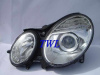Mercedes E W211 (02-06) фары передние линзовые хромированные, дизайн Mercedes W211 с 2007 г., с моторами электрокорректора, комплект 2 шт.