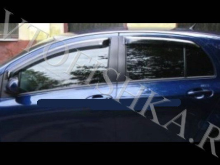 Дефлекторы боковых окон 4 части темные Toyota Yaris 2006-2009