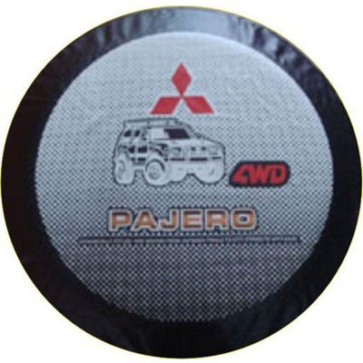 Чехол запасного колеса из экокожи с эмблемой Mitsubishi 4WD №4, радиусы 14; 15; 16; 17;
