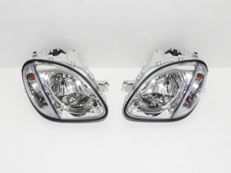 Mercedes SLK R170 (98-04) фары передние хромированные, с поворотниками, комплект 2 шт.
