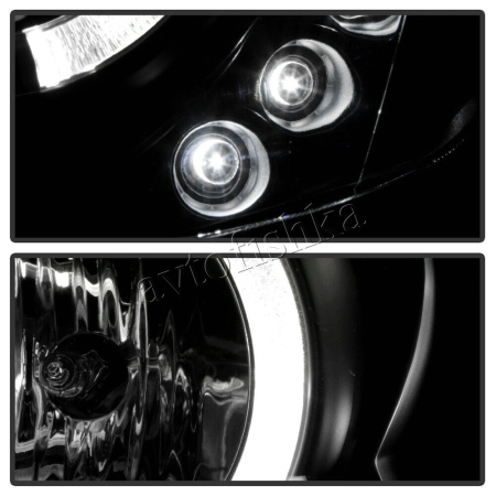 Toyota Camry 30 (02-06) UAE, Europe, USA фары передние черные со светящимися ободками, комплект 2 шт.